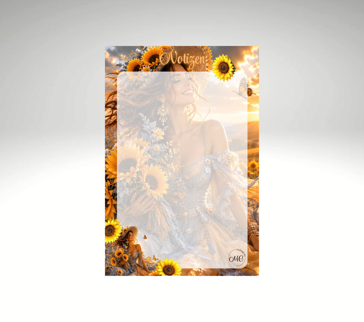 Blöckchen mit Sonnenblumen Design