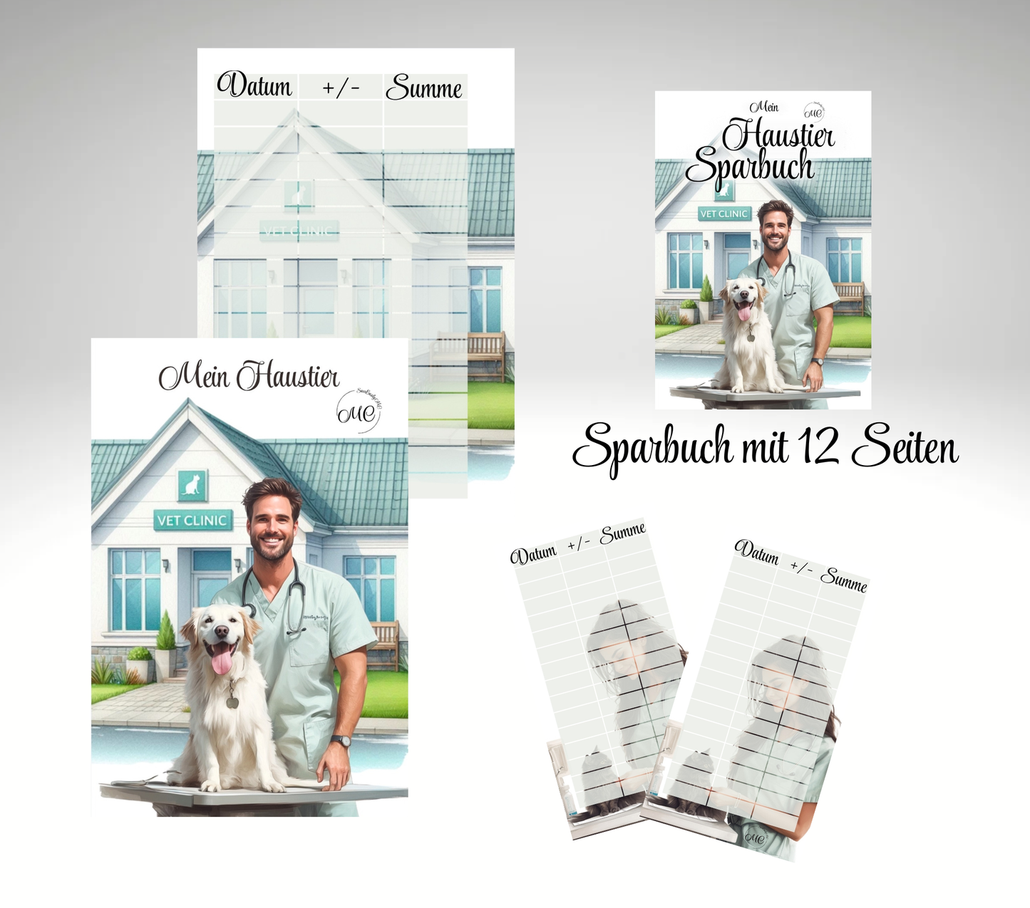Mein Haustier Sparbuch mit 12 Seiten